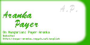 aranka payer business card